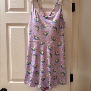 Purple Alien Print Romper